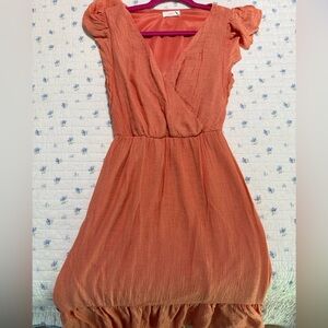 Women's Lush Brand Coral Midi Dress Size Small with Liner